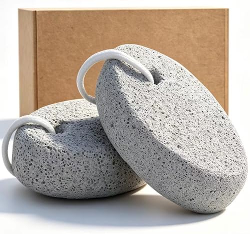 Natural Foot Pumice Stone Set - Borogo 2-Pack White Callus Removers for Feet & Hands