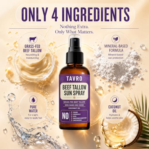 TAVRO Beef Tallow Mineral Sunscreen Spray SPF 30