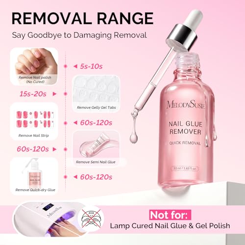 MelodySusie 50ML Non-Acetone Gel Nail Remover for Acrylic Tips