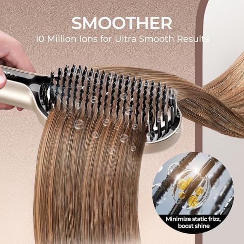 TYMO Ionic Hair Straightener Brush with 16 Temp Settings