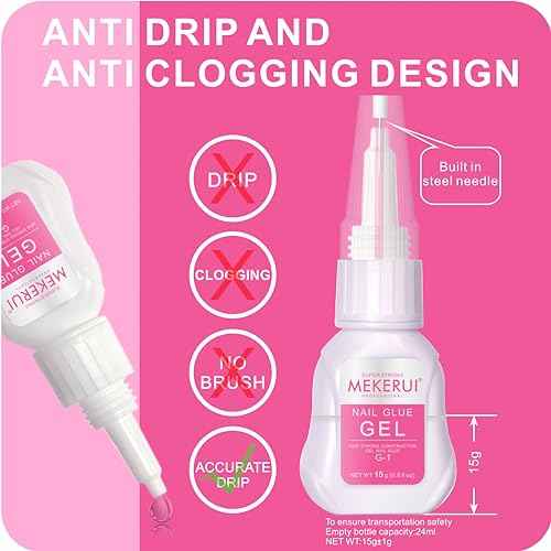 Mekerui(2 sets) New Upgrade Super Strong Nail Glue Gel and Quickly Glue Remover Set Press ons,G1 Long-lasting 30+ Days Without UV Light,R1 Dropper-type Easily Remove, Salon Professional