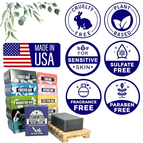 Plant- Based Soaps (Pack of 12) - Made for Families with Gentle Ingredients - Cruelty-Free - Active Essential Oils - Gift Pack