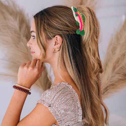 Salmon Hair Claw Clip Acetate Hair Clips Fish Unique Fashion Acetate Hair Catch Barrette Non Slip Strong Hold Jaw Clamp Ocean Animal Fashion Barrette Big Claw Clamp for Women Girl