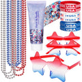 Go Ho 4th of July Patriotic Body Glitter Gel & Accessories Set - Rubber Bracelets Included