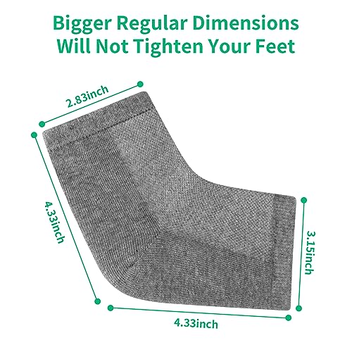 Ohtomber Gel Moisturizing Heel Socks for Dry Cracked Feet - 5 Pairs