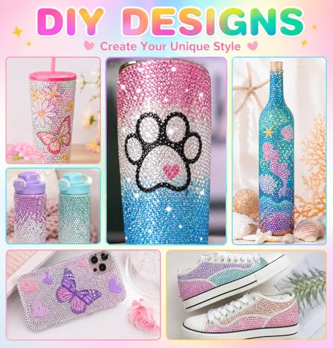 40,000 Pcs Jelly Flatback Rhinestone Bedazzling Kit with Tools - 3mm