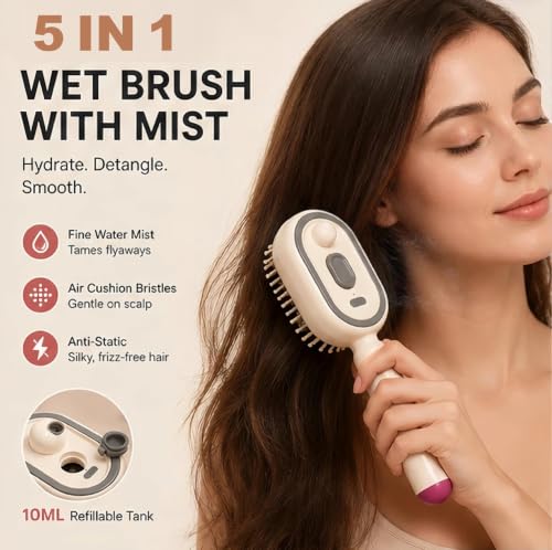 Rohxizw Electric Spray Air Cushion Hair Brush - Rechargeable & Self-Cleaning