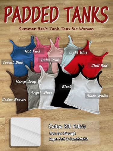 Women's Ribbed Crop Tank Top with Built-in Bra