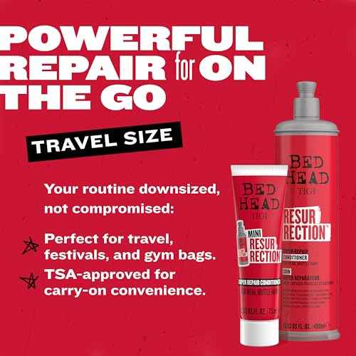 Bed Head by TIGI Resurrection Super Repair Conditioner Travel Mini ? Repairing conditioner for dry, brittle and damaged hair with added moisture and nourishment??, 2.53 fl oz