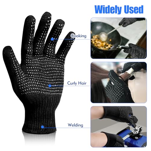 Black Heat Resistant Gloves for Hair Styling