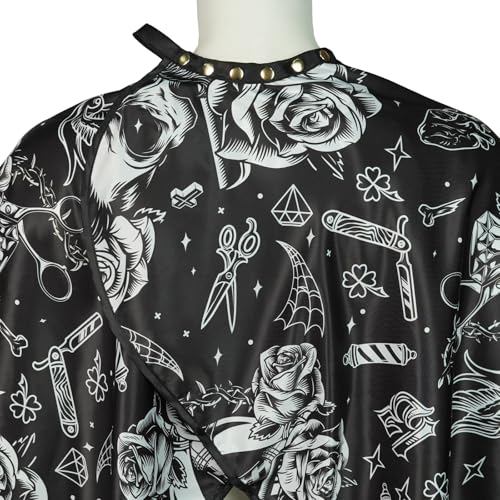 Barber Cape with Snaps, Water-Resistant Hair Salon Cutting Gown
