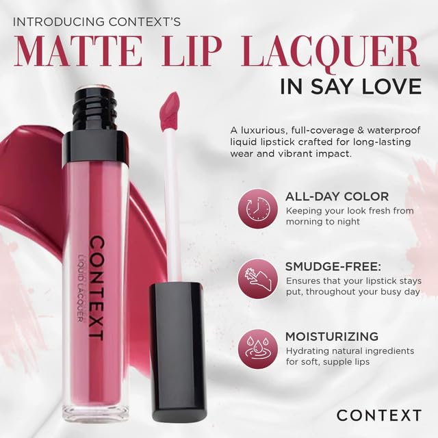 CONTEXT SKIN Liquid Lipstick - Long Lasting, Transfer Proof, Say Love