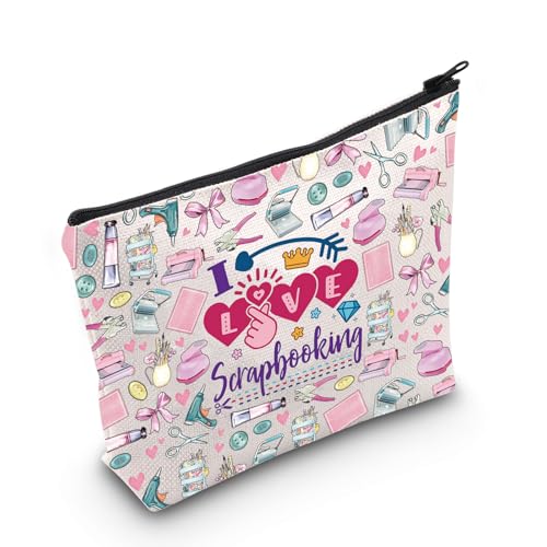 WZMPA Scrapbook Lover Cosmetic Makeup Bag Scrapbook Fan Gift I Love Scrapbooking Zipper Pouch Bag For Women Girls (Scrapbooking F)