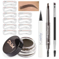 Eyebrow Stencil Kit with Pencil, Pomade & Eyeliner - 10 Stencils