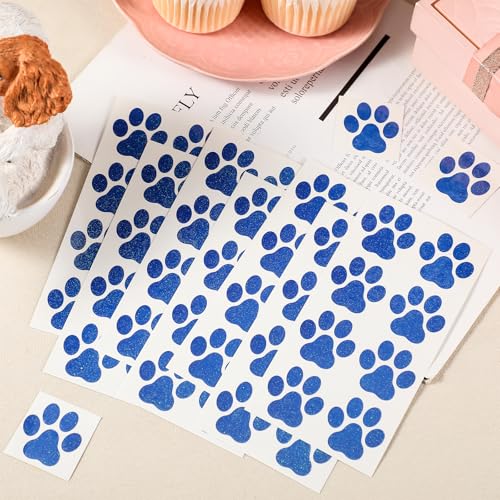 Dog Paw Glitter Temporary Tattoos - 240 Pcs (30 Sheets)