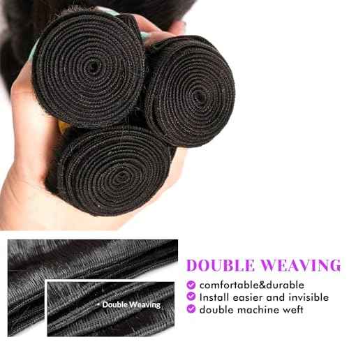 Body Wave Bundles Human Hair 18 20 22Inch Human Hair Raw Bundles 100% Unprocessed Brazilian Virgin Quick Weave Hair 3 Bundles for Black Women Natural Color