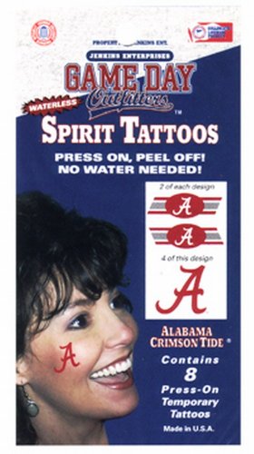 Alabama Crimson Tide Waterless Tattoo | NCAA Licensed