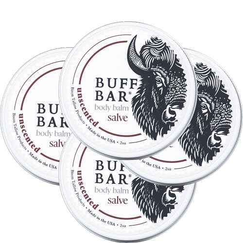 BUFF BAR Pure Bison Tallow Salve, Unscented, 4 Pack - No Irritating Ingredients, Simple & Clean, Body Butter, Full Body Hydration, Replaces Lotion, For Dry, Rough & Sensitive Skin