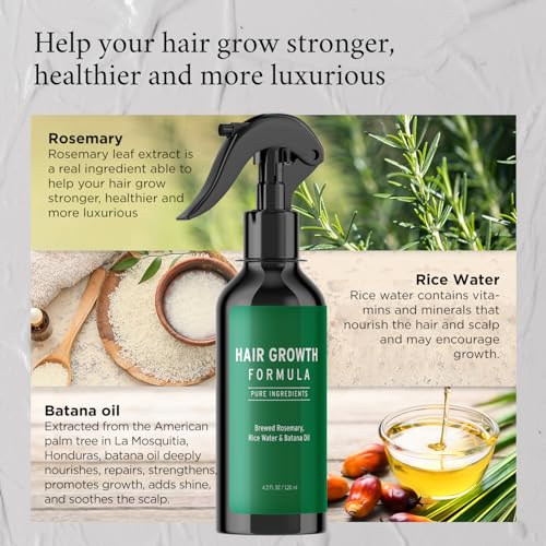 Rosemary Hair Growth Spray with Biotin & Rice Water, 4.2 fl oz