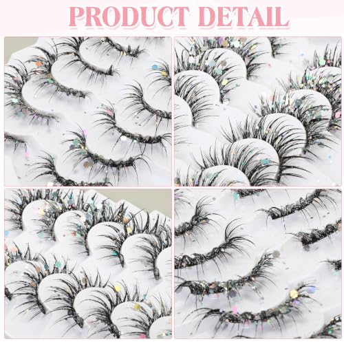 Porch Goose Eyelashes - 7 Piece Set with Glue & Tweezers
