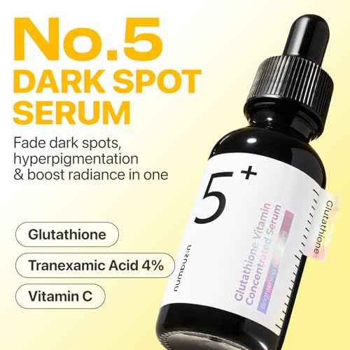 numbuzin No.5 Serum 30ml | Tranexamic Acid 4%, Niacinamide 5%, Glutathione, Vitamin C |Vitamin Concentrated Serum | Hyperpigmentation| Suitable for Sensitive Skin, Korean Skincare | 1.01 fl. oz.