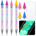 Tatuo 4 Pack Rhinestone Picker Tools with Glow Tips for Nail Art & Crafting