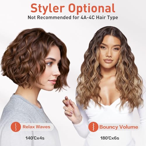TANSHINE 1.25 Inch Dual Barrel Curling Iron for Beach Waves