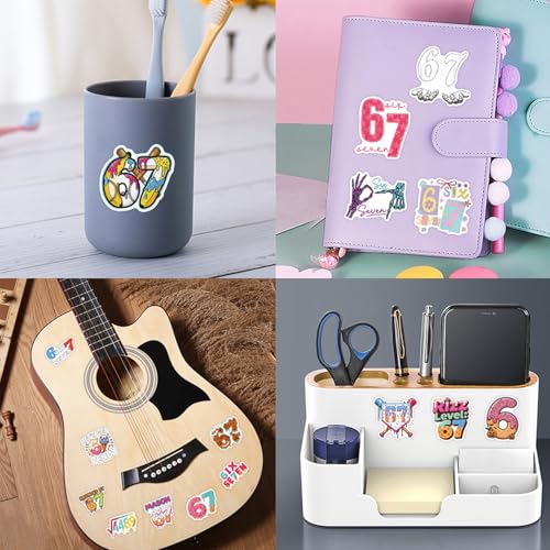 110PCS Six Seven Stickers - Waterproof Vinyl Decals