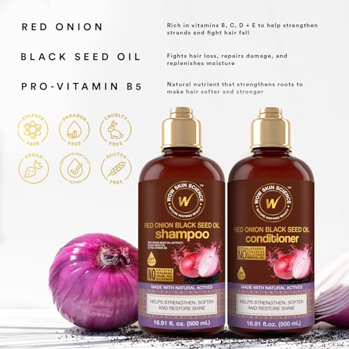 WOW Skin Science Red Onion & Black Seed Hair Shampoo & Conditioner Duo 16.9 oz