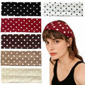 6-Pack Polka Dot Headbands for Women - Soft Elastic Hair Accessories