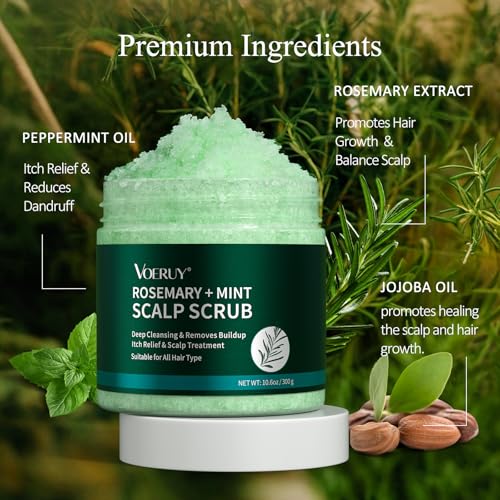 Rosemary Scalp Scrub with Silicone Massager, 10.6oz