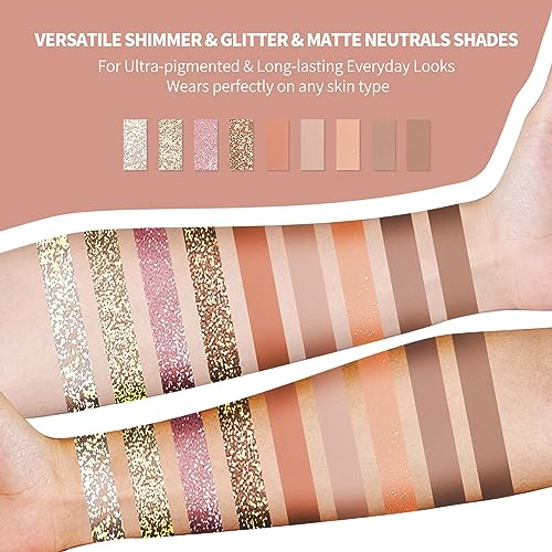 SUMEITANG Rose Pink Eyeshadow Palette - 9 Colors Matte & Shimmer, Long-Lasting & Waterproof, Travel Friendly
