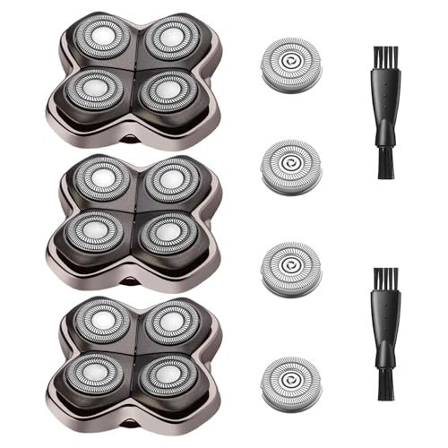 Pitbull Shaver Replacement Blade for Pitbull Gold Replacement Blades, 3+4 Set for Head Shavers for Bald Men, Japanese Stainless Steel, 2 Cleaning Brush
