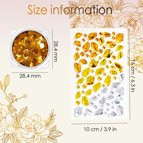 Gold Face Gems Rhinestone Stickers & Glitter Set