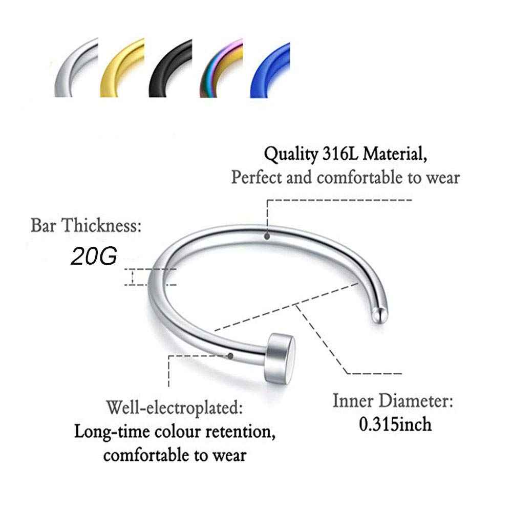 Jconly Professional Body Piercing Kit - 46Pcs 316L Surgical Steel Nose Lip Piercing Set with Needles (18G/20G), Clamps, Jewelry & Safety Supplies