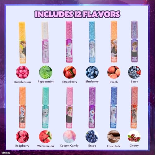 Townley Girl Frozen 12-Piece Plant-Based Lip Gloss Set