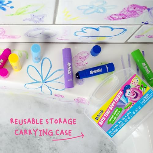 Mr. Bubble 6-Color Washable Bath Paint Sticks for Kids