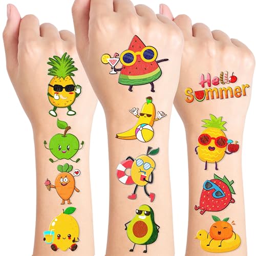 96PCS Fruit Temporary Tattoos for Kids - Waterproof Designs