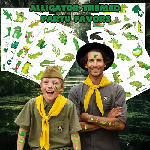 96 PCS Alligator Temporary Tattoos - Party Favors