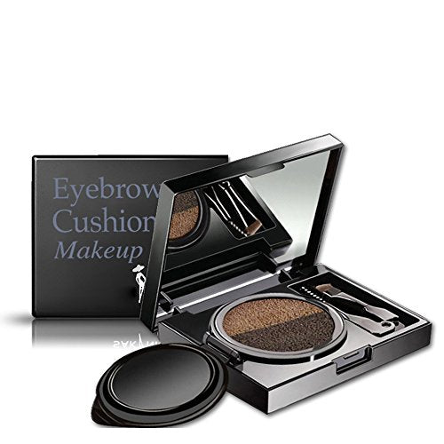 Waterproof Air Cushion Eyebrow Cream Powder with Dual Brushes
