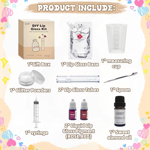 DIY Lip Gloss Kit for Girls Ages 6+ – Shimmer Glitter Making Set