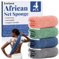 African Net Sponge 4-Pack - 42 Inch Exfoliating Bath Sponges