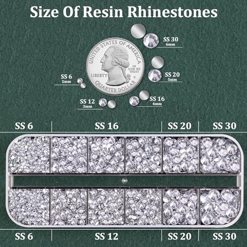 Flatback Resin Rhinestone Kit with B7000 Glue & Pickup Tools for Crafts