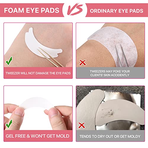 100 Pairs Foam Eye Pads for Lash Extensions - Lint Free