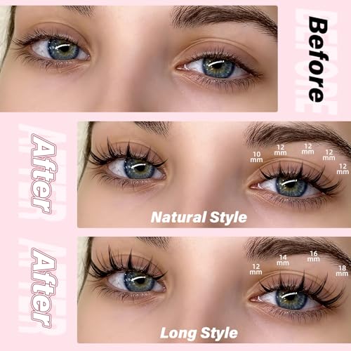 Fairy Lash Clusters Manga Eyelash Clusters Natural Look Anime 144pcs D Curl 8-18MIX Spiky Wispy Individual Lashes (Fairy-8-18MIX-ZZLJ-1)
