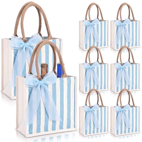 Paterr 8 Pack Burlap Tote Bags - Reusable Gift Bags