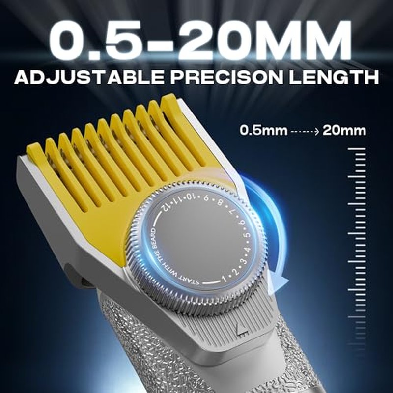 Prettywill Beard Trimmer for Men, 24-Setting Magnetic All-in-One Grooming Kit