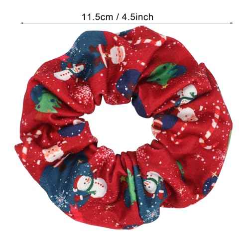 4 pcs Xmas Hair Scrunchies Santa Claus Snowman Christmas Hair Ties Soft Elastic Hair Bands for Women