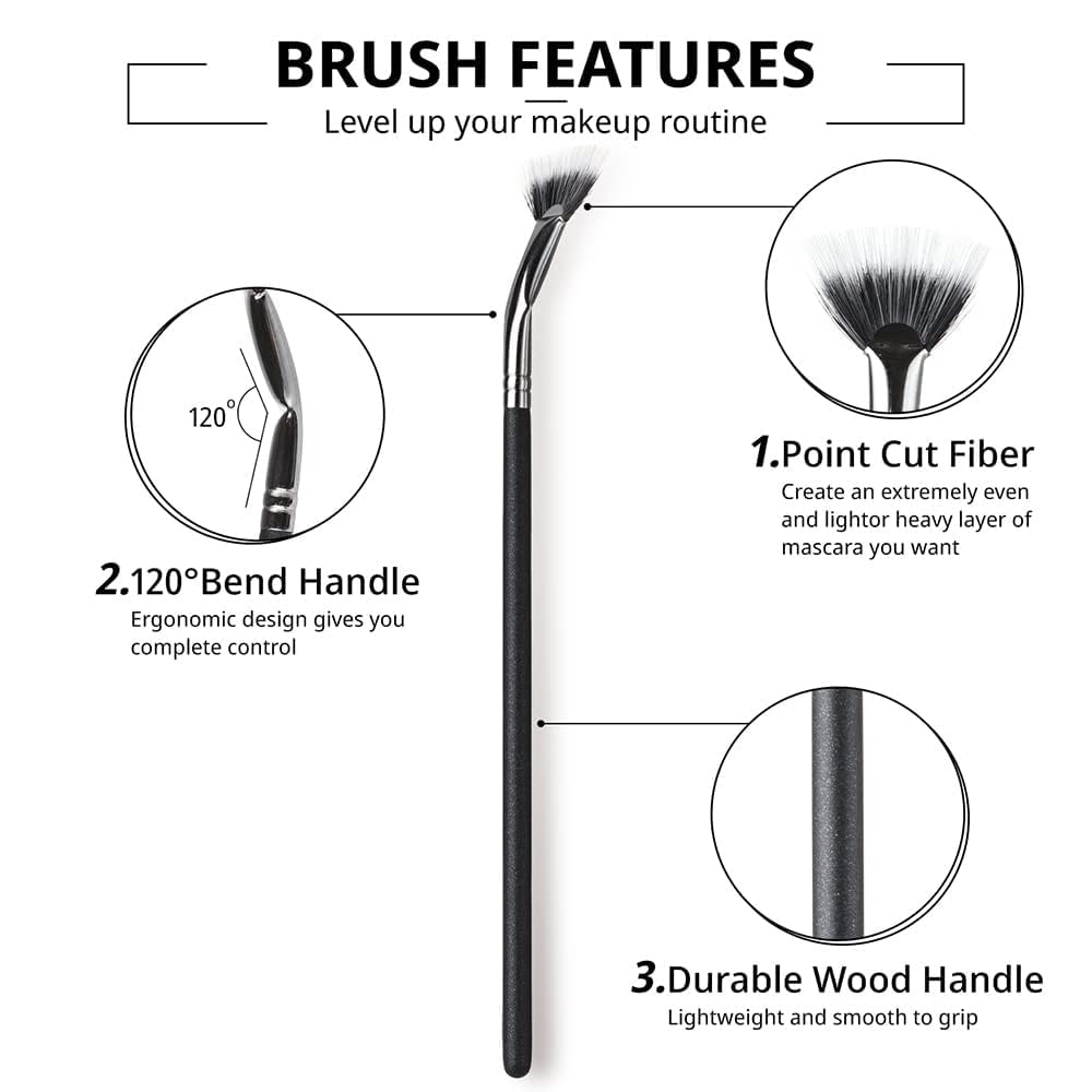4Pcs Folding Angle Scalloped Lash Brush, Mascara Fan Brush, Multifunctional Angled Fan Shaped Eyelash Brush Lash Wand Brush Makeup Tool, Lash Brushes