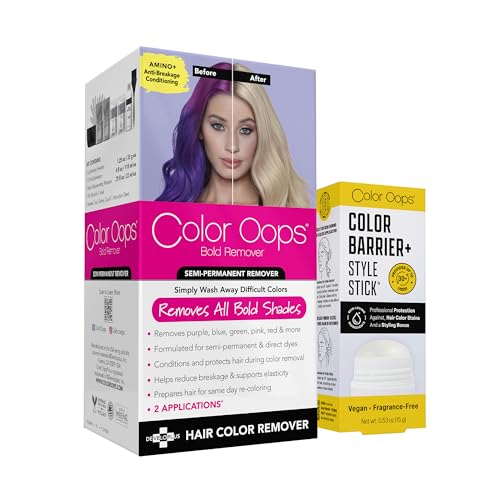 Color Oops Bold Hair Color Remover & Barrier Stick Bundle - Vegan, Cruelty-Free, 2 Applications